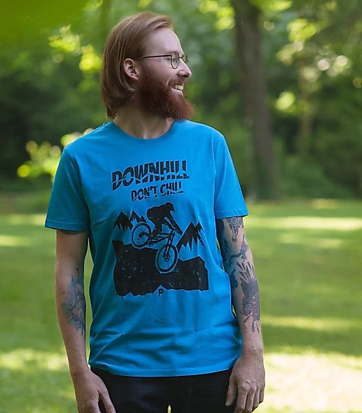 Downhill Don’t Chill - Fair Wear Männer T-shirt - Azur günstig online kaufen