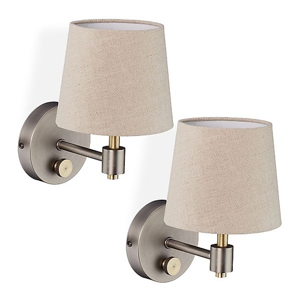 relaxdays Wandleuchte Wandlampe Vintage 2er Set günstig online kaufen