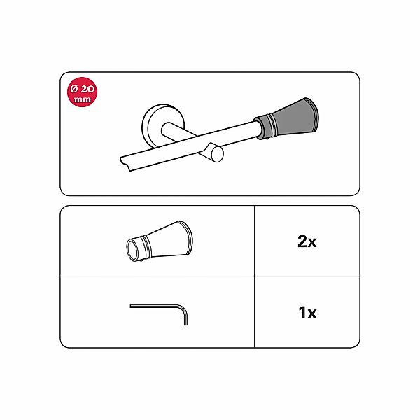 GARDINIA Gardinenstangen-Endstück »Siro«, (2 St.), Serie Einzelprogramm Chi günstig online kaufen