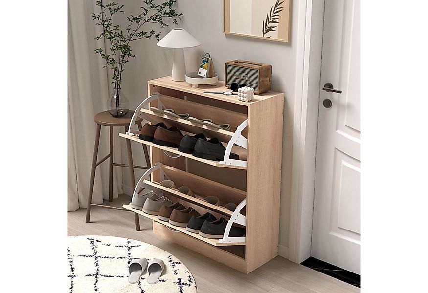 HAUSS SPOLE Schuhschrank Vintage Schuhregal Schuhkipper mit 2 Klapptüren Sc günstig online kaufen