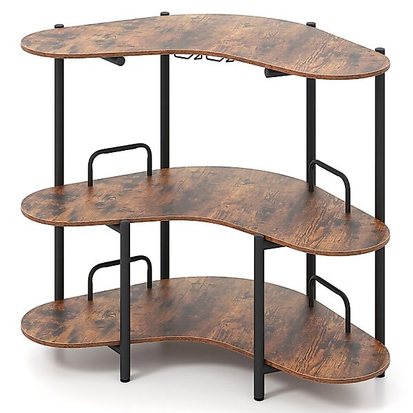 COSTWAY Bartisch, Küche, 3 Ebenen Hausbar, günstig online kaufen
