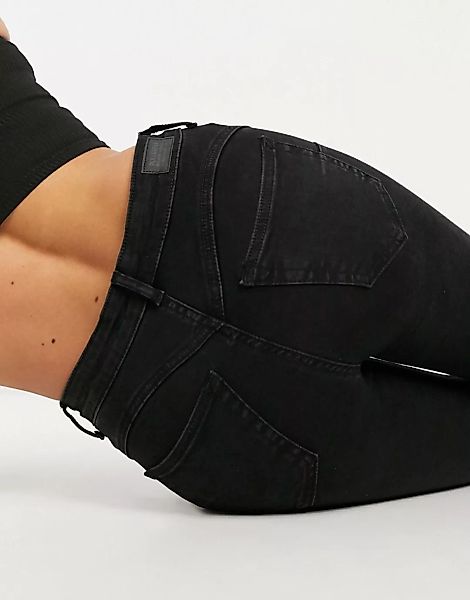Pull&Bear – Push-up-Jeans in Schwarz günstig online kaufen