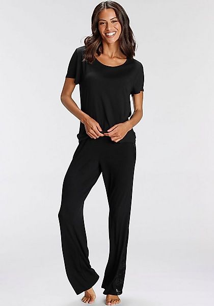 Bruno Banani Pyjama (2 tlg) mit schönen Spitzendetails günstig online kaufen