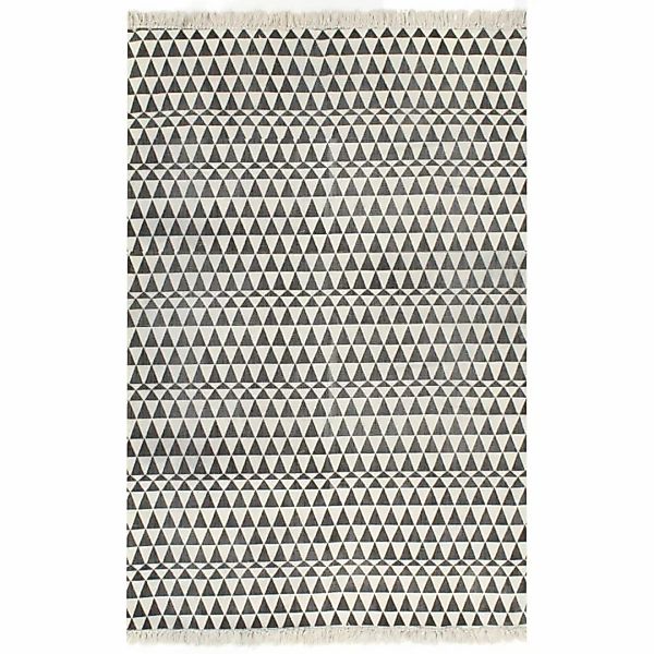 Kelim-teppich Baumwolle 120x180 Cm Mit Muster Schwarz/weiß günstig online kaufen