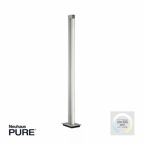 LED-Stehlampe PURE Lines, silber, Fernbedienung, 140 cm günstig online kaufen