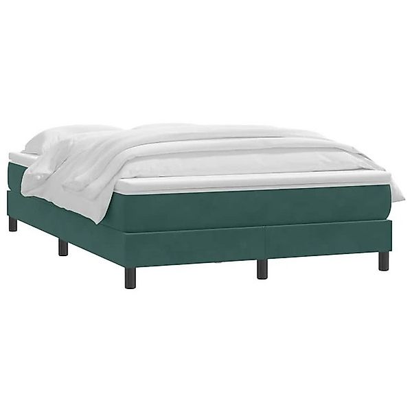 vidaXL Bett Boxspringbett mit Matratze Dunkelgrün 140x220 cm Samt günstig online kaufen