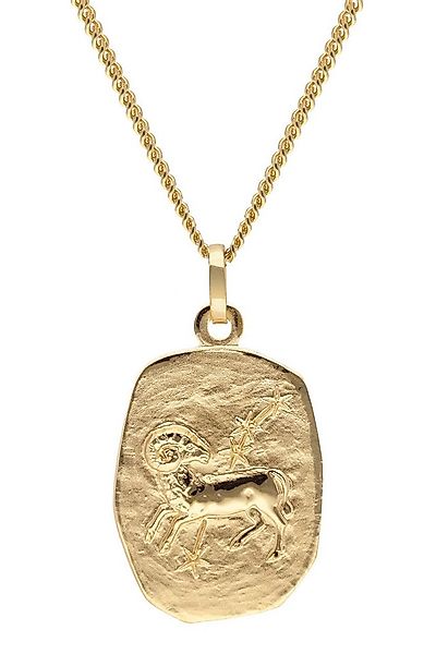 trendor Panzerkette Widder Sternzeichen Gold 333 / 8K mit vergoldeter Silbe günstig online kaufen