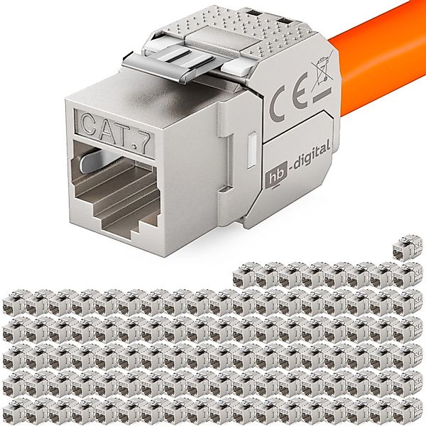 hb-digital 100x Keystone Modul CAT 7 RJ45 Einbaumodul Werkzeuglos Vergoldet günstig online kaufen