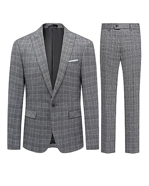 Allthemen Anzug (2 tlg) kariertes Anzug-Set Regular Fit Businessanzug im el günstig online kaufen