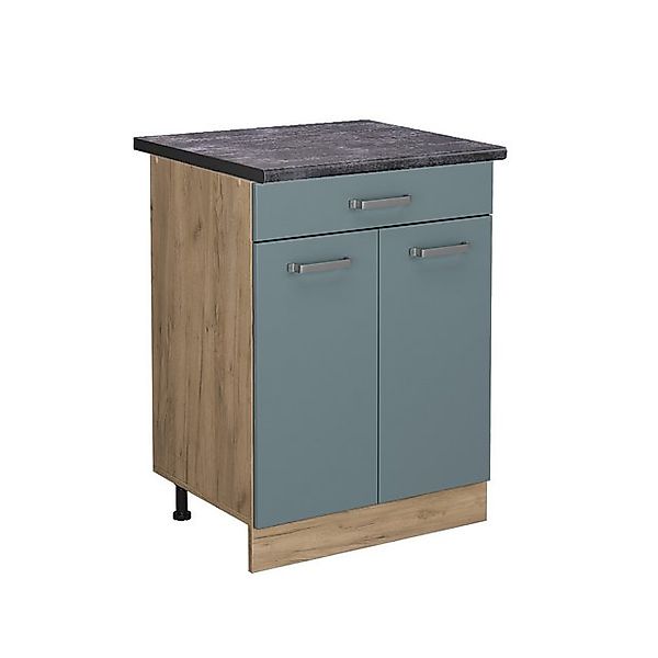 Vicco Unterschrank R-Line, Blau-Grau/Goldkraft Eiche, 60 cm mit Schublade, günstig online kaufen