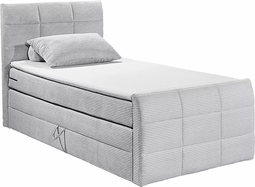 ED EXCITING DESIGN Boxspringbett »Bolivia«, harte Seite mit Kokosmatte, wei günstig online kaufen