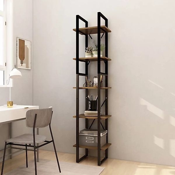 Bücherregal 5 Fecher Braun 40x30x175 Cm Massivholz Kiefer günstig online kaufen