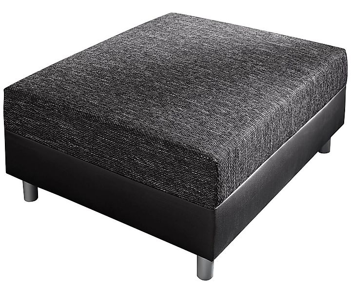 DELIFE Hocker Clovis, Schwarz Modul B98 x T83 Kunstleder Sitzhocker günstig online kaufen