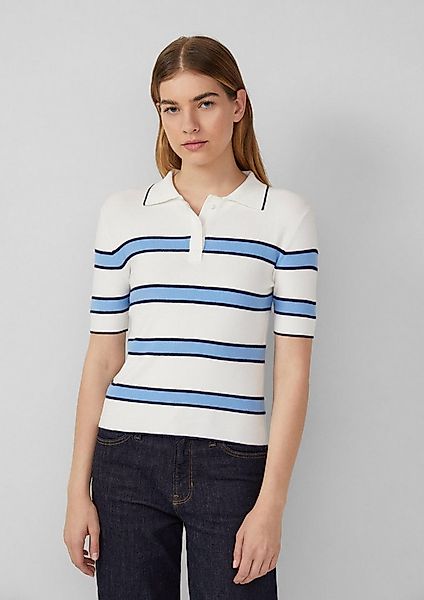 s.Oliver Kurzarmpullover Strickpullover Verkürztes Strick-Polo im Slim Fit günstig online kaufen