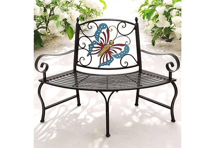 DanDiBo Gartenbank Halbrund Wetterfest Metall Braun 96594, Viertelkreis Eis günstig online kaufen