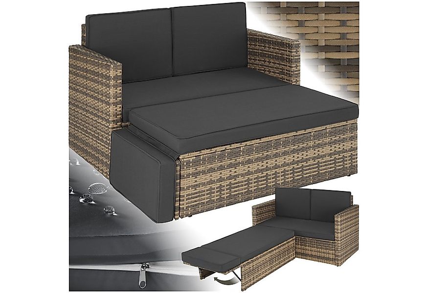 tectake Loungeset Rattan Lounge, (Set., 2-tlg), Hochwertiges Geflecht aus U günstig online kaufen
