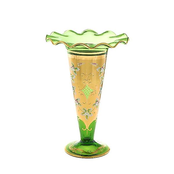 Vase Green Queen 29 cm, Grün/Gold, aus Glas günstig online kaufen