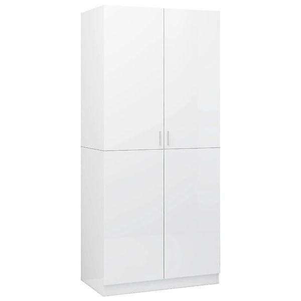 furnicato Kleiderschrank Hochglanz-Weiß 80x52x180 cm Holzwerkstoff günstig online kaufen