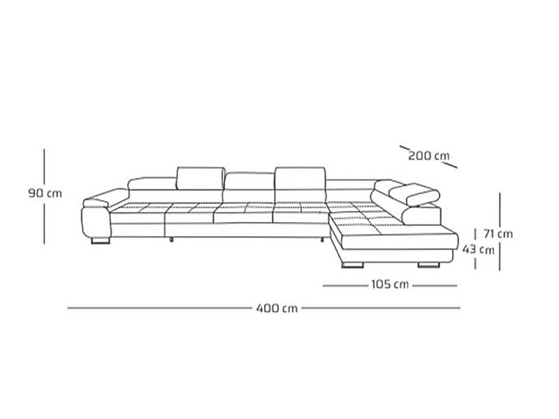 NEXT COLLECTION Ecksofa WILD XXL, B:400/T:200/H:71CM, Hohe Metallfüße, vers günstig online kaufen