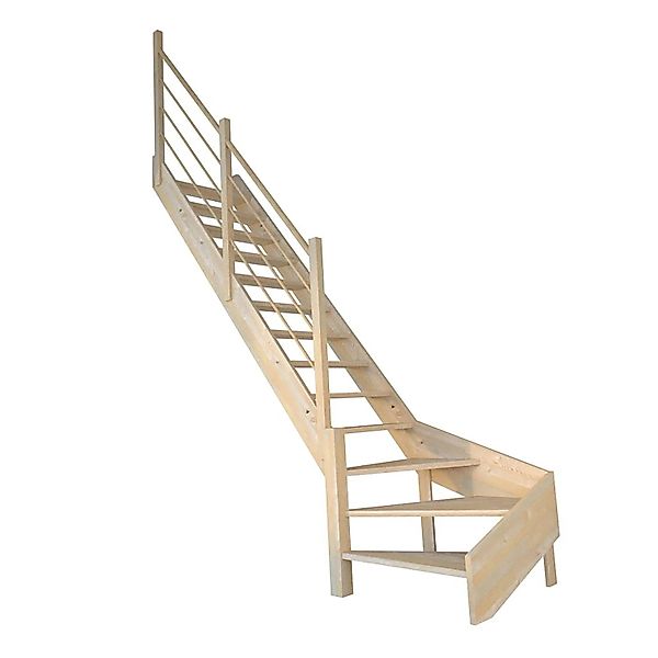 StarWood Treppe Korfu Fichte Gewendelt Links Holz-Design-Geländer günstig online kaufen