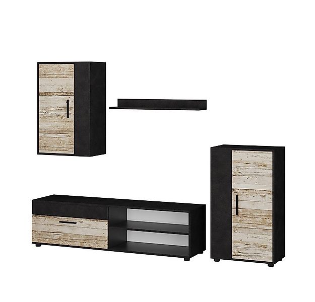 Vicco Wohnwand Berno, Beige/Anthrazit, 4er Set, (4-St., 4-er Set) günstig online kaufen