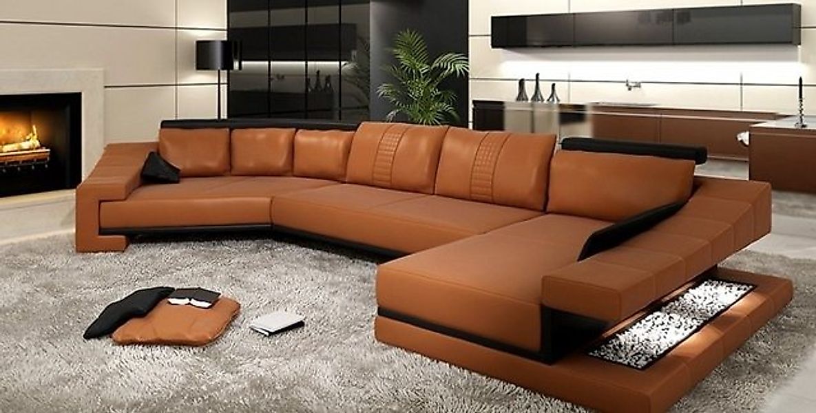 JVmoebel Ecksofa Designer Braunes Halbrundes Sofa Luxus Couch Moderne Sitzm günstig online kaufen