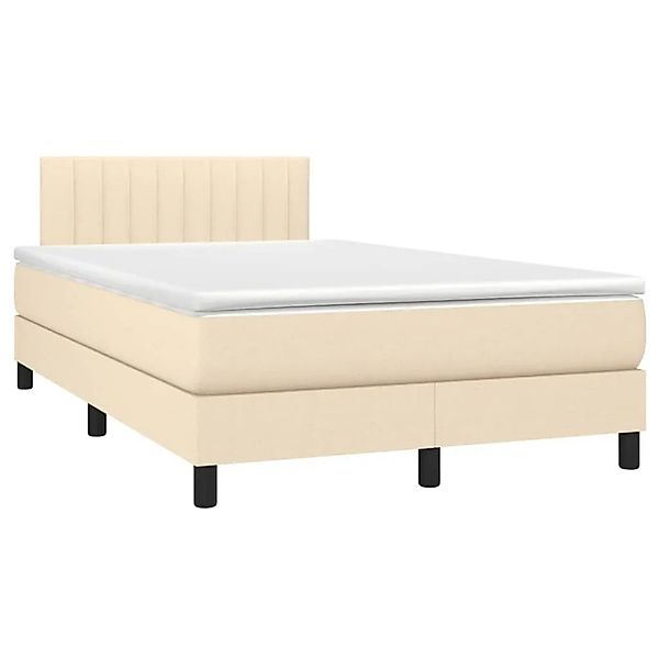 vidaXL Boxspringbett mit Matratze Creme 120x190 cm Stoff 3269742 günstig online kaufen