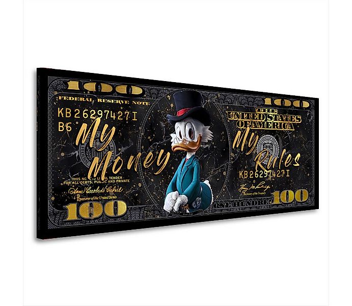 Artedinoi Leinwandbild Pop Art Duck 100 Dollar Schein Leinwandbild Wandbild günstig online kaufen