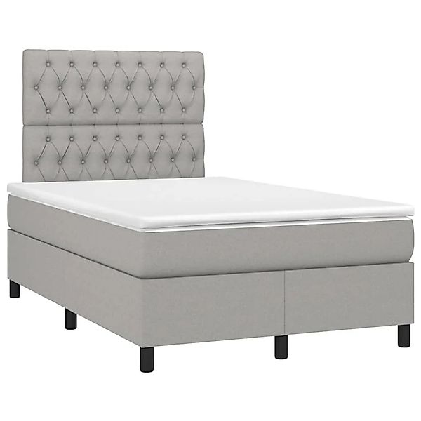 vidaXL Boxspringbett mit Matratze Hellgrau 120x200 cm Stoff 3142001 günstig online kaufen