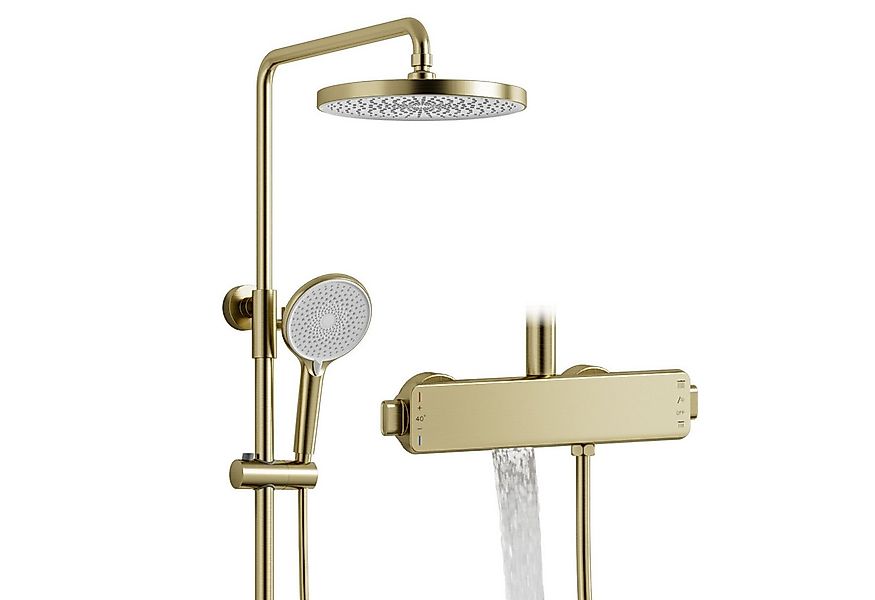 Oihpaw Duschsystem Mit Runden Kopfbrause Versteckt Wasserauslass Handbrause günstig online kaufen