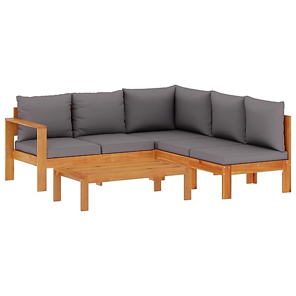 vidaXL 4-Tlg Garten-Sofagarnitur mit Kissen Massivholz Akazie 3214870 günstig online kaufen