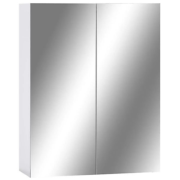 vidaXL Bad-Spiegelschrank Weiß 60x15x75 cm MDF 323607 günstig online kaufen