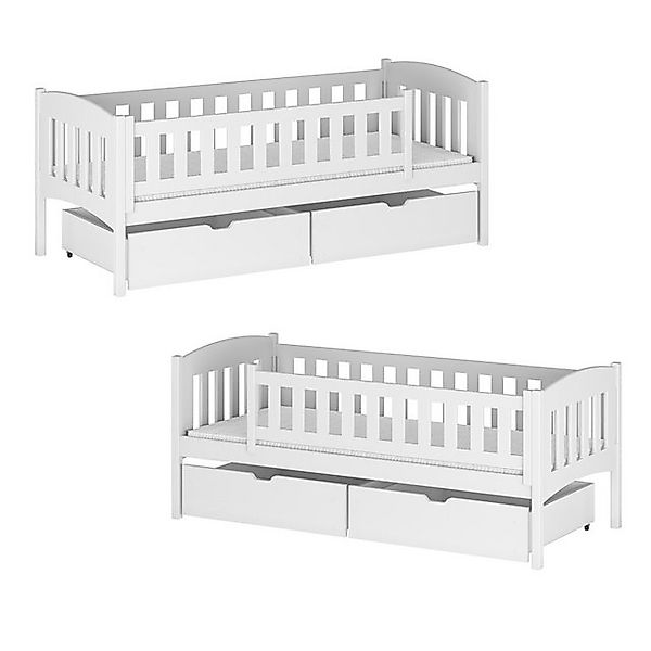 Lomadox Kinderbett KANGRU-162, Kiefer weiß, Bett Liegefläche 90x200 cm mit günstig online kaufen