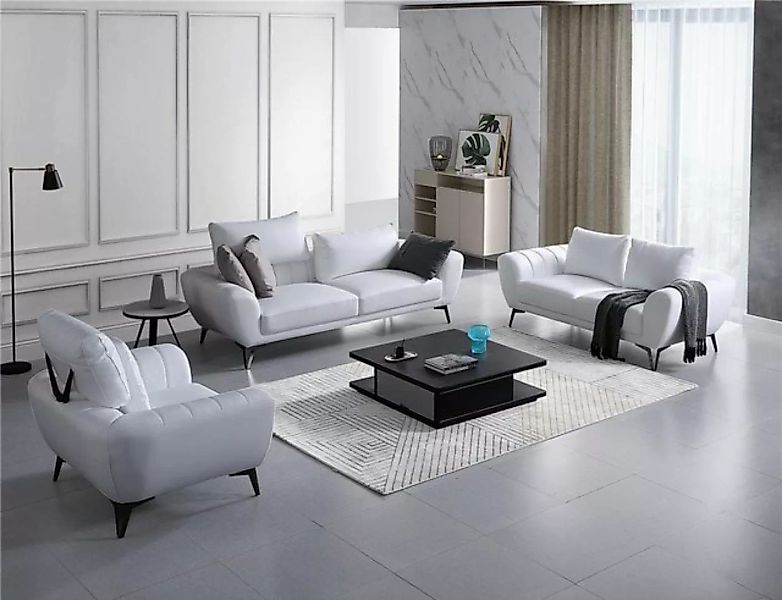 JVmoebel Sofa Ledersofas Komplett Set - Edle Designer Couchen Wohnzimmer Si günstig online kaufen