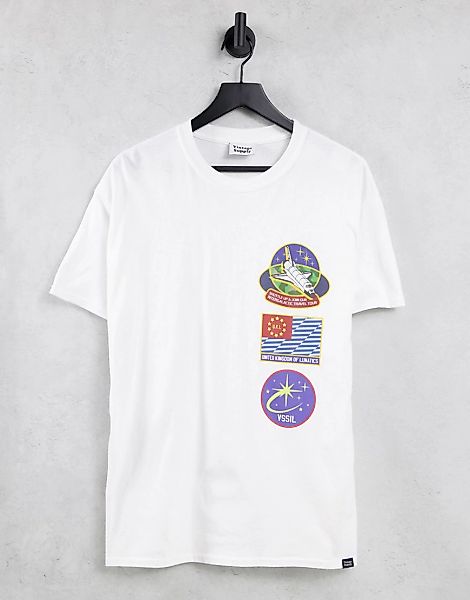 Vintage Supply – T-Shirt in Weiß mit Space-Print günstig online kaufen