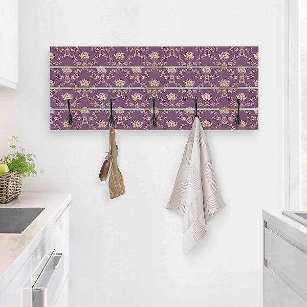 Wandgarderobe Holzpalette No.RS11 Blumenkorb Violett Layout günstig online kaufen