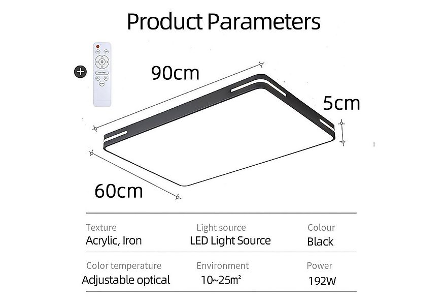 Natsen Deckenleuchte LED Deckenlampe, 192W, Voll dimmbar mit Fernbedienung, günstig online kaufen
