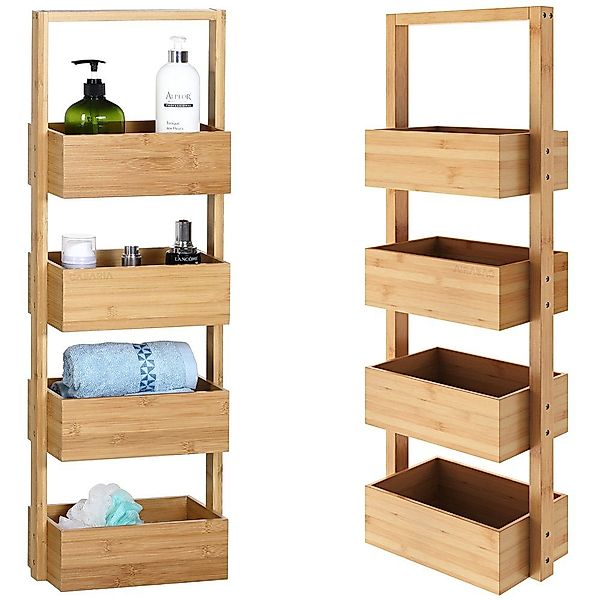 Casaria Regal, Badregal Stehend Schmal Bambus günstig online kaufen