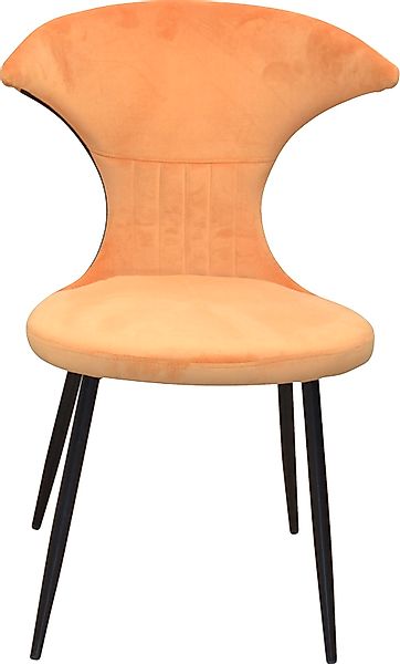 INOSIGN 4-Fußstuhl, (Set), 2 St., Samtstruktur, Gestell aus Stahlrohr, Sitz günstig online kaufen