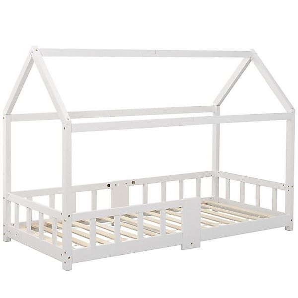 Rutaqian Hausbett Kinderbett, Holzbett, Einzelbett, 90 x 200cm, mit Tafel, günstig online kaufen