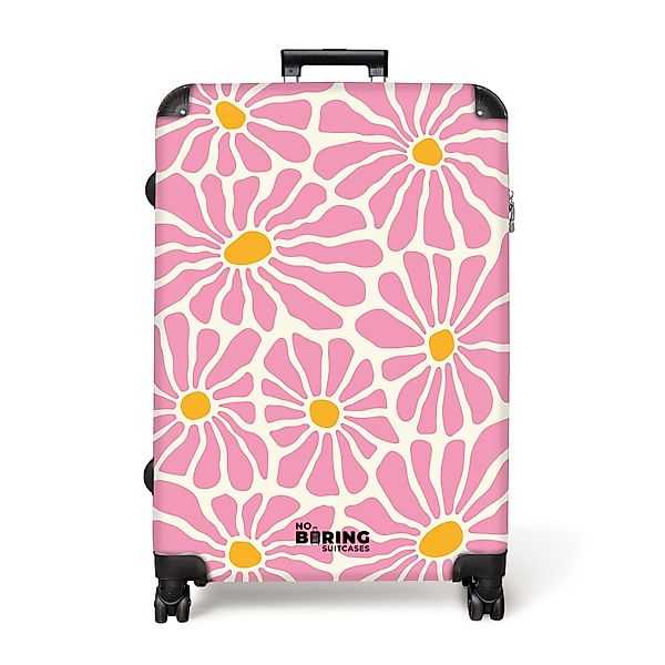 NoBoringSuitcases.com© Hartschalen-Trolley Beige mit rosa und günstig online kaufen