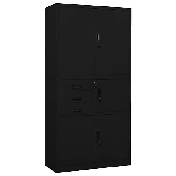 vidaXL Aktenschrank Büroschrank Schwarz 90x40x180 cm günstig online kaufen