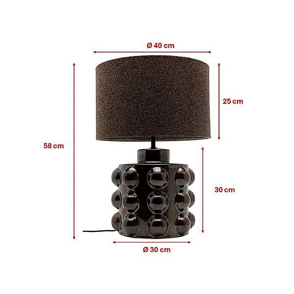 KARE Tischleuchte Calamaro, braun, Porzellan, 58 cm, E27 günstig online kaufen