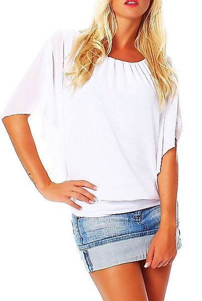 malito more than fashion Chiffonbluse malito Damen Bluse im Fledermaus Look günstig online kaufen