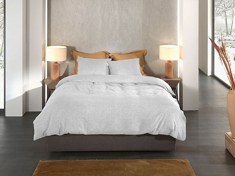 Heckett & Lane Bettwäsche "Franela" 2 Stk. tlg. Uni Design, hochwertiges Fl günstig online kaufen