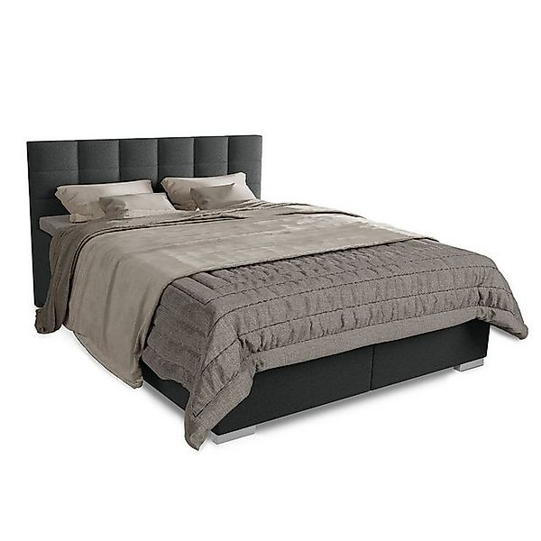 Juskys Boxspringbett Seattle, 180x200 cm, mit Stoff-Bezug, Federkernmatratz günstig online kaufen