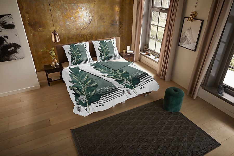 PURE luxury collection Wendebettwäsche "Green Boho" 2 Stk. Mikrofaser, Pfle günstig online kaufen