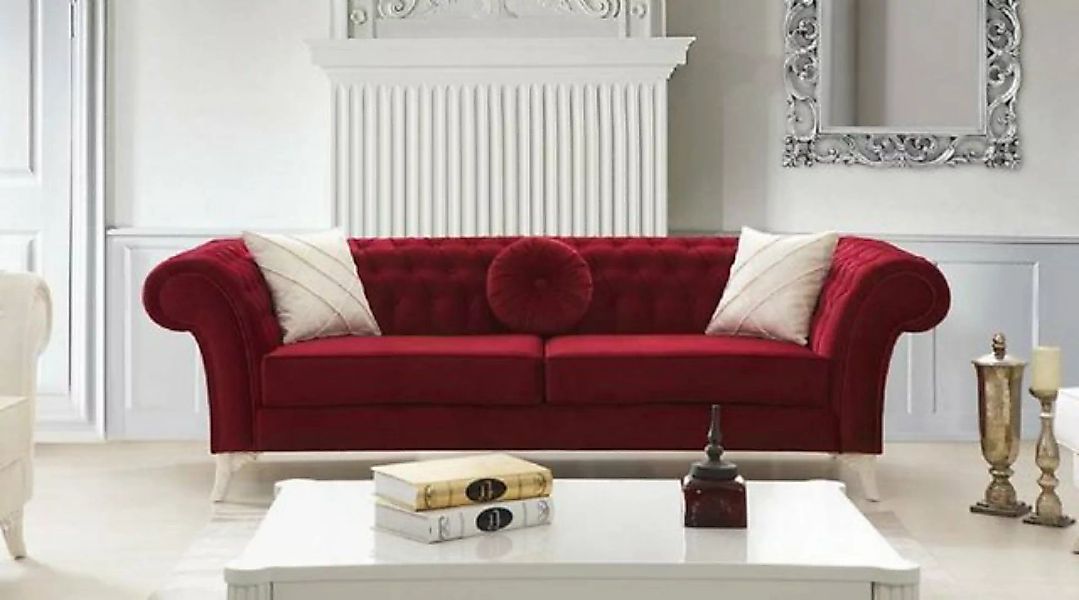 JVmoebel Chesterfield-Sofa, Chesterfield Samt Sofa 4 Sitzer Designer Couche günstig online kaufen