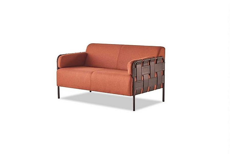 JVmoebel 2-Sitzer Sofa 2-Sitzer Orange Sofa Couch Modern Zweisitzig Lederso günstig online kaufen