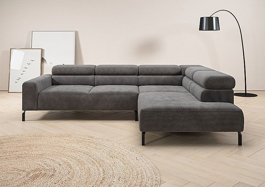 Places of Style Ecksofa "Antonelli, L-Form, inkl. Kopfteilverstellung, Brei günstig online kaufen